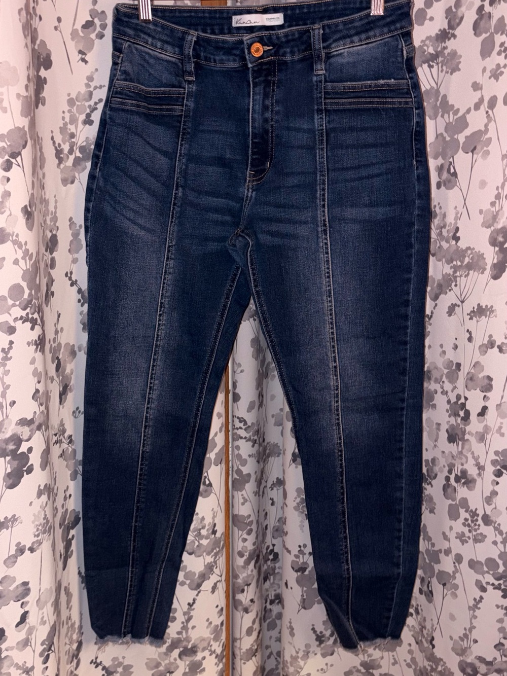 KanCan Dark Blue High-Rise Jeggings with Front Seams